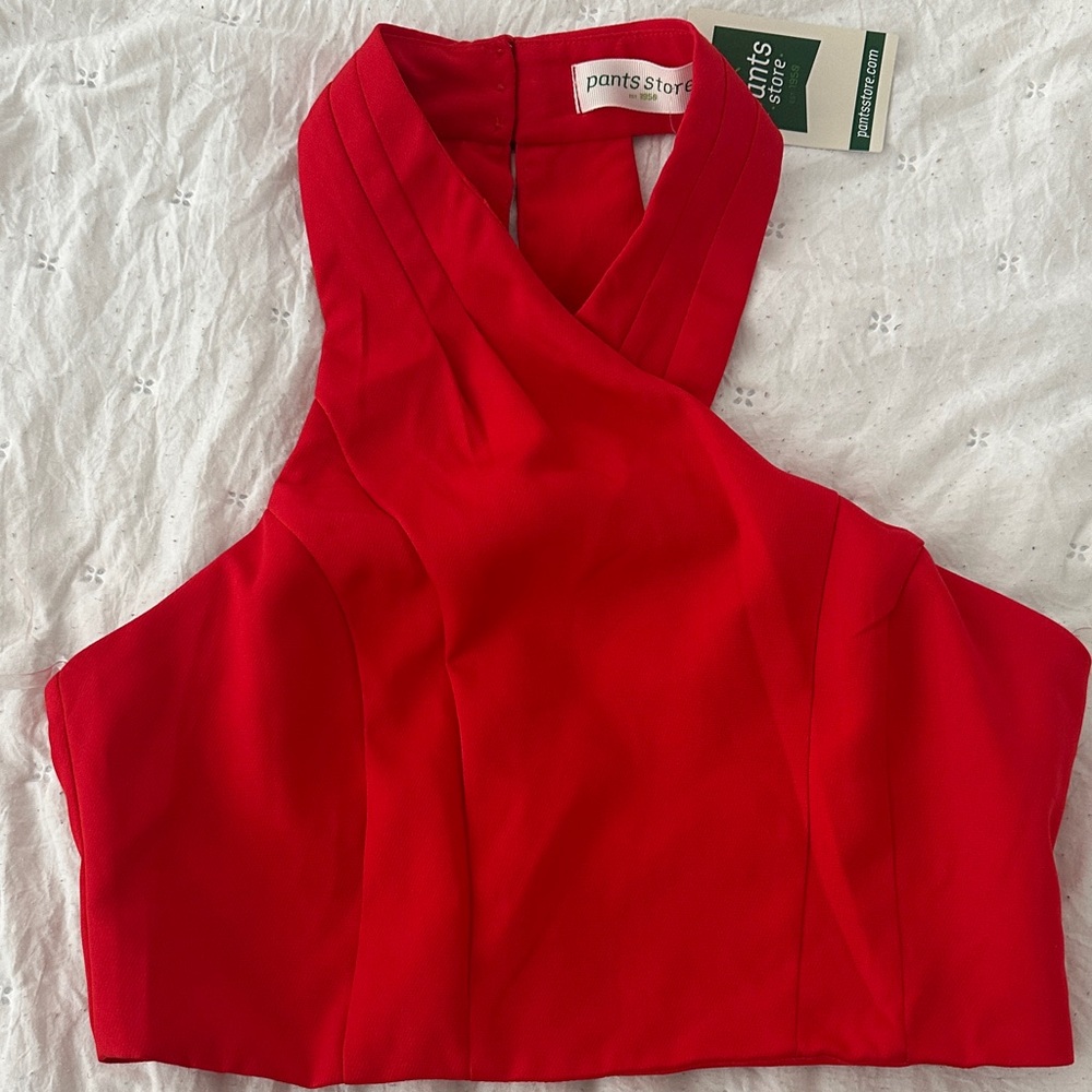 Red Halter Crop Top - Pants store NWT size small